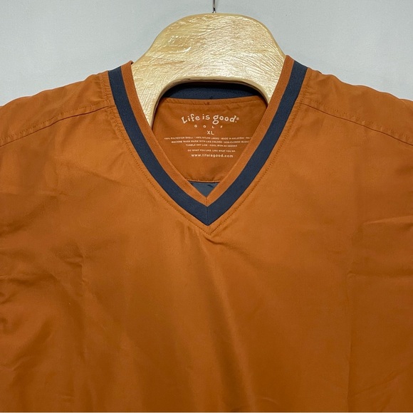 Life is Good Golf Vest Burnt Orange  Elastic Hem Zipper Pockets Men's Size XL - Picture 3 of 10